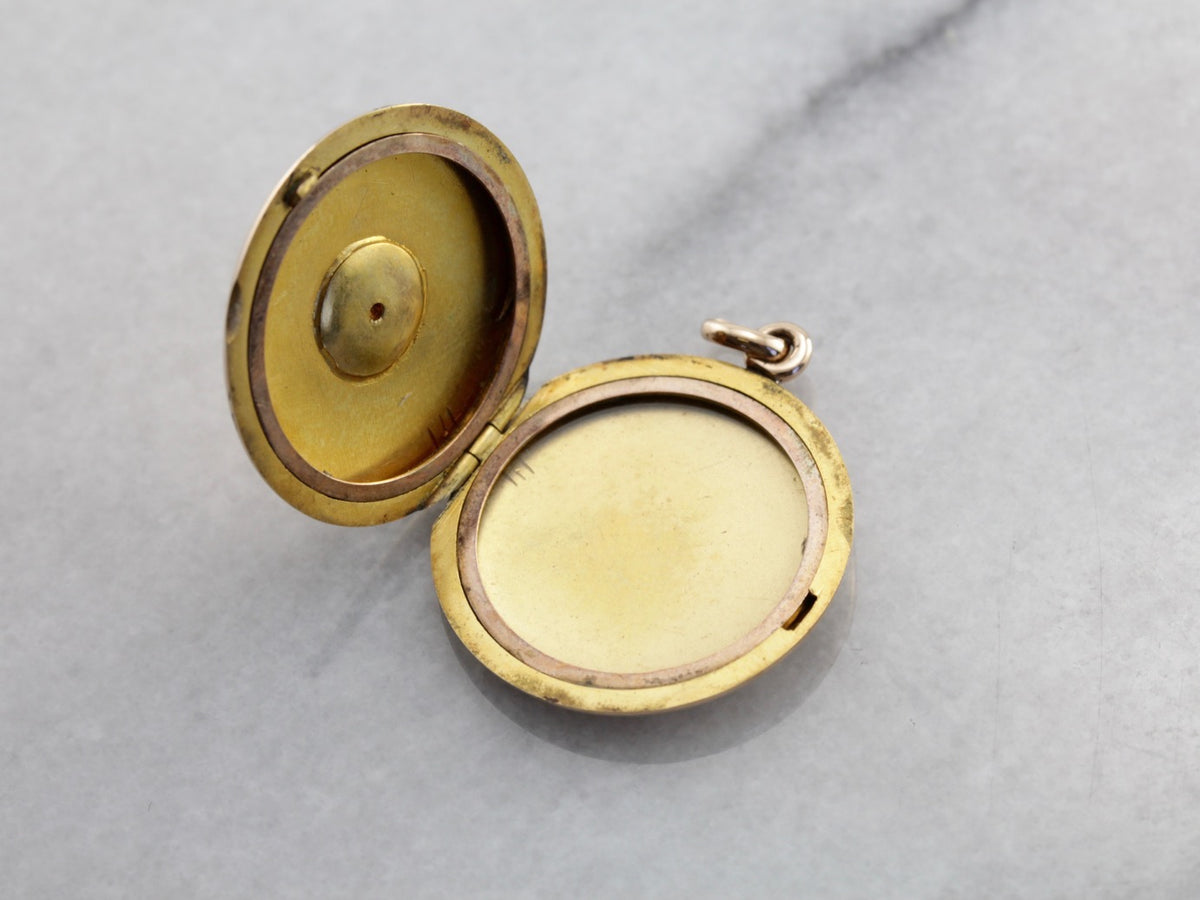 Antique Monogramed Circle Locket