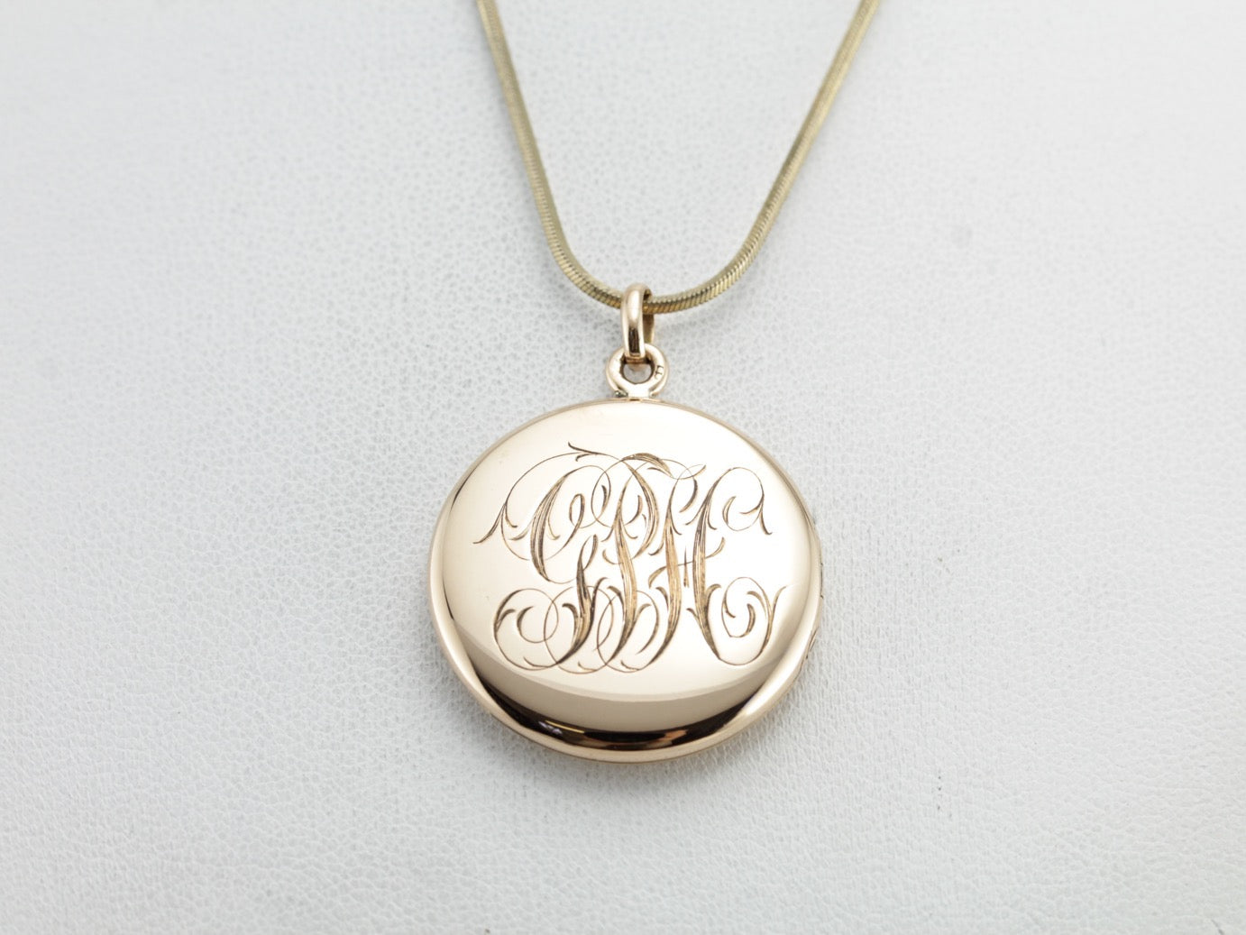 Antique Monogramed Circle Locket