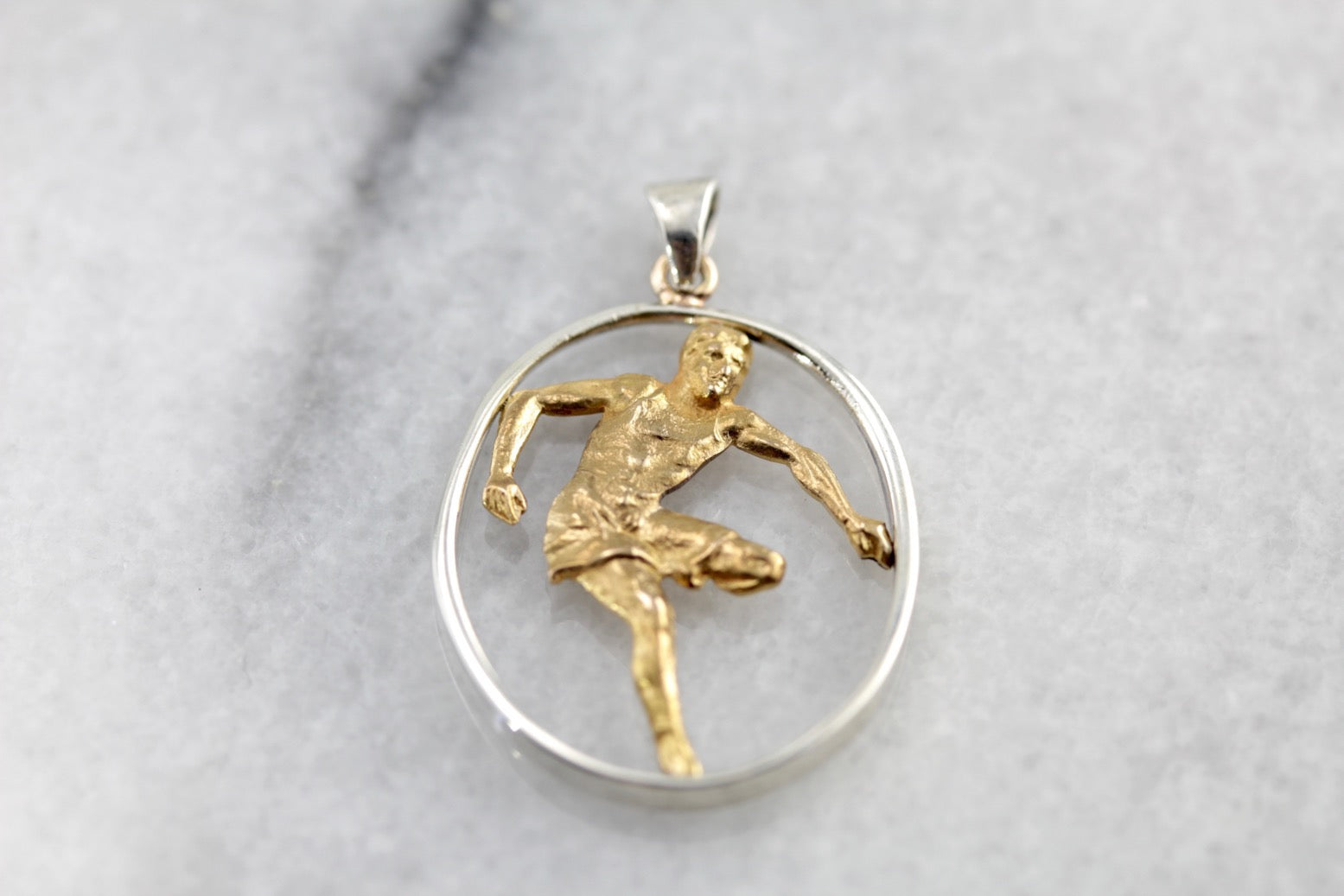 Golden Olympian Athlete Pendant for Him or Her, Hurdles Event