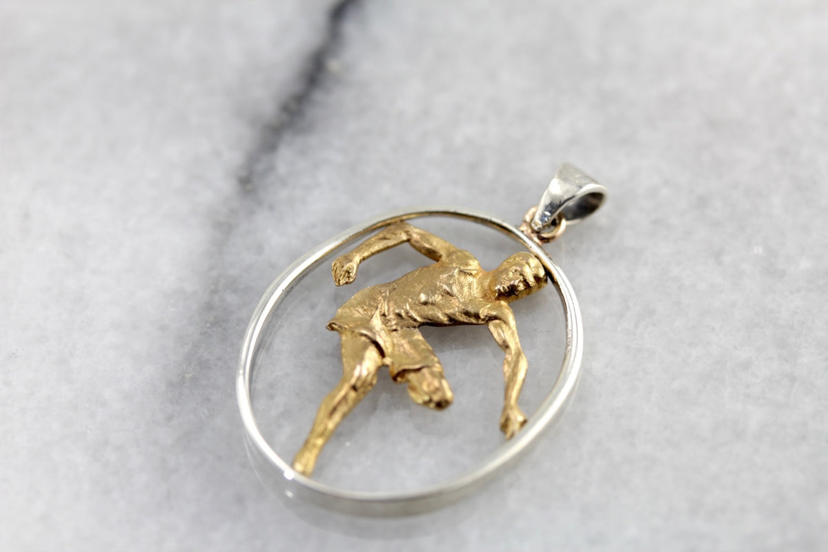 Golden Olympian Athlete Pendant for Him or Her, Hurdles Event