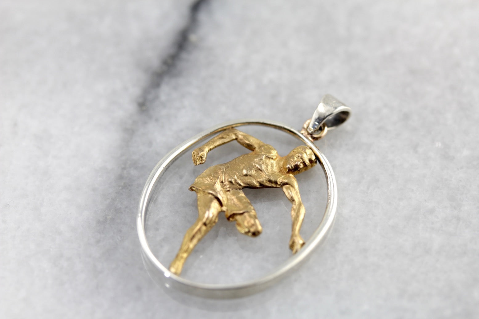 Golden Olympian Athlete Pendant for Him or Her, Hurdles Event