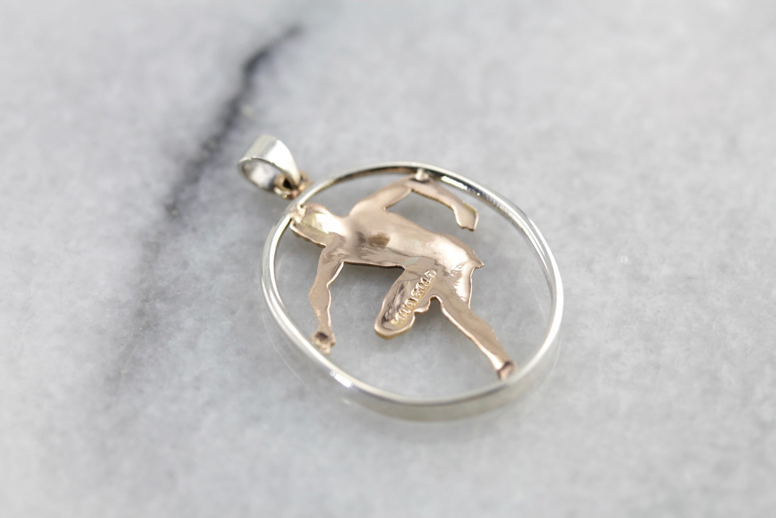 Golden Olympian Athlete Pendant for Him or Her, Hurdles Event