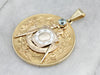 One of a Kind Solid Gold Masonic Medallion with Blue Zircon