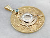 One of a Kind Solid Gold Masonic Medallion with Blue Zircon