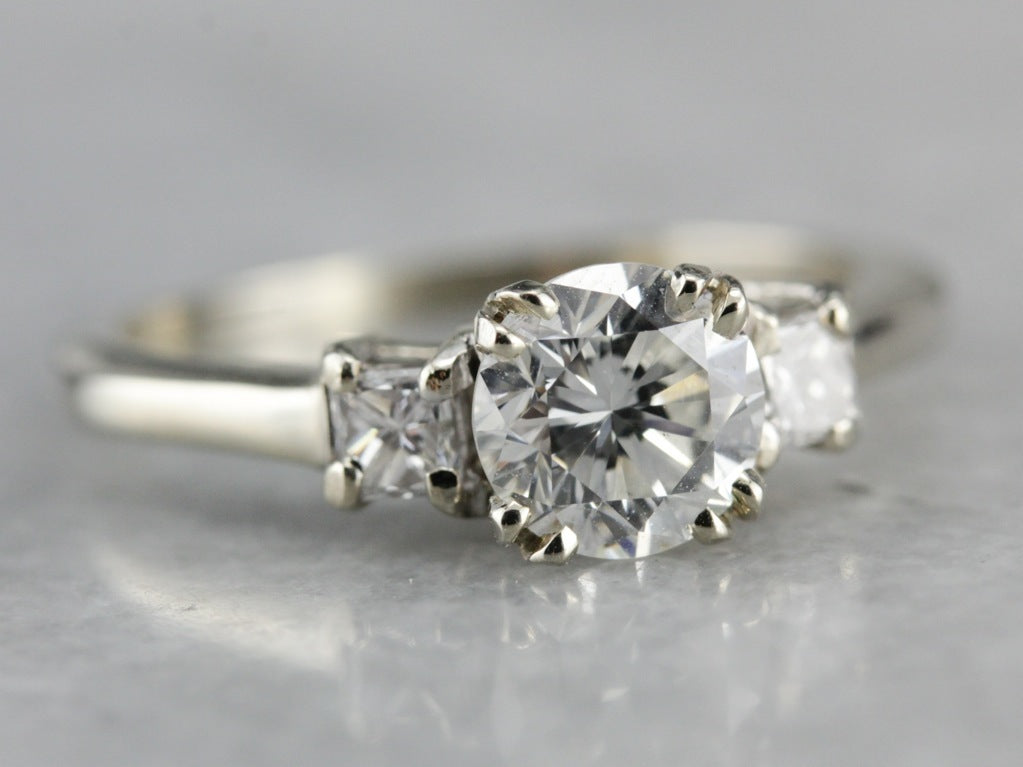 Vintage Three Stone Diamond Engagement Ring