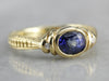 Ancient Style Ceylon Sapphire Diamond Gold Ring