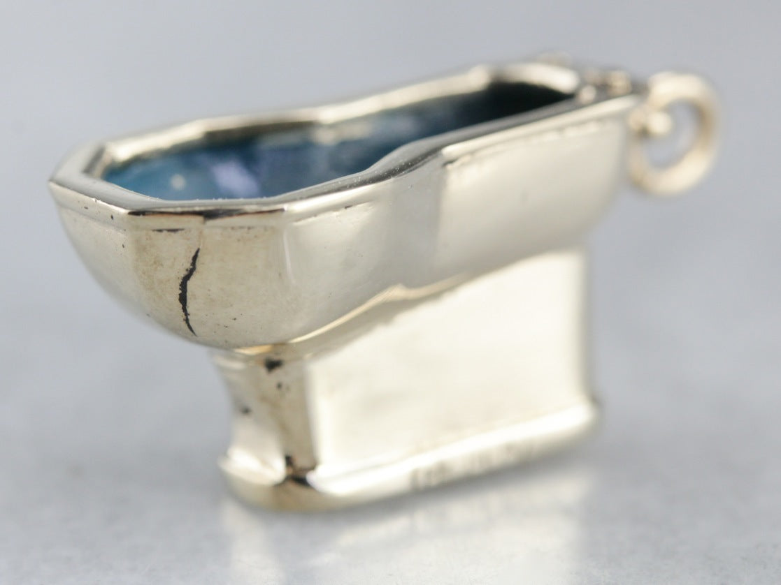 Vintage Bidet Enameled Charm or Pendant
