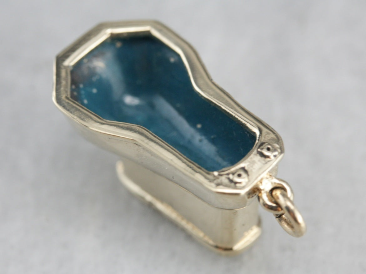 Vintage Bidet Enameled Charm or Pendant