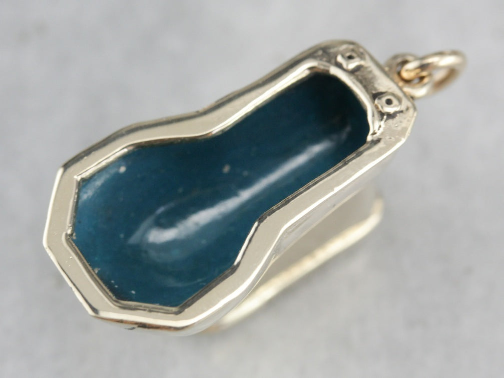 Vintage Bidet Enameled Charm or Pendant