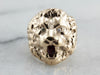 Huge Lion Statement Ring with Diamond Eyes and Ruby in Mouth