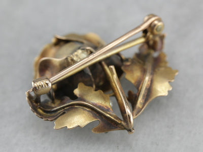 Antique Victorian Pearl Flower Pin