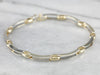 Elongated Link Two Tone Gold Bracelet