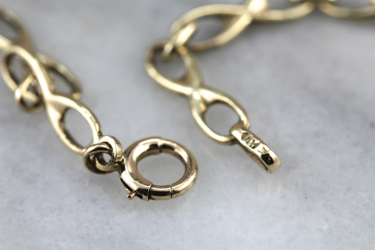 I Love You to Infinity: Vintage Gold Link Necklace