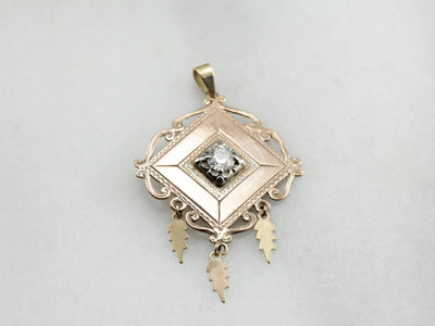 Diamond Pendant Made with Vintage and Antique Components