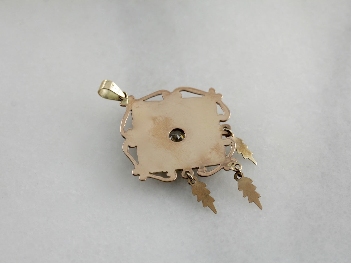 Diamond Pendant Made with Vintage and Antique Components