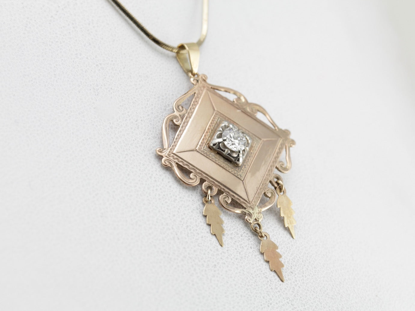 Diamond Pendant Made with Vintage and Antique Components