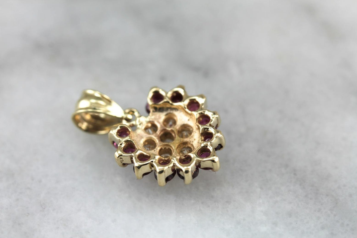 Romantic Rubies and Diamond Drop Pendant