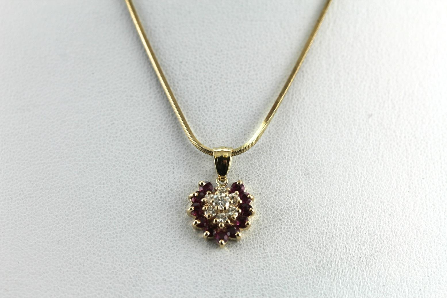 Romantic Rubies and Diamond Drop Pendant
