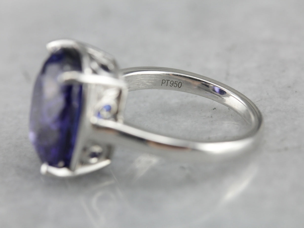 Tanzanite and Platinum Cocktail Ring