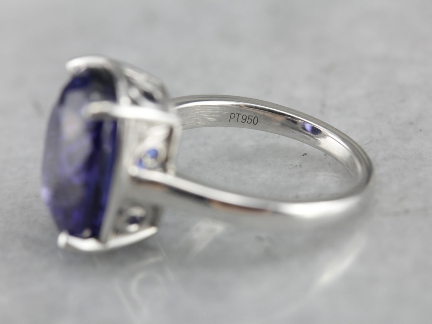 Tanzanite and Platinum Cocktail Ring
