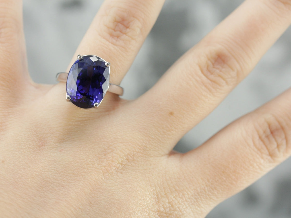 Tanzanite and Platinum Cocktail Ring