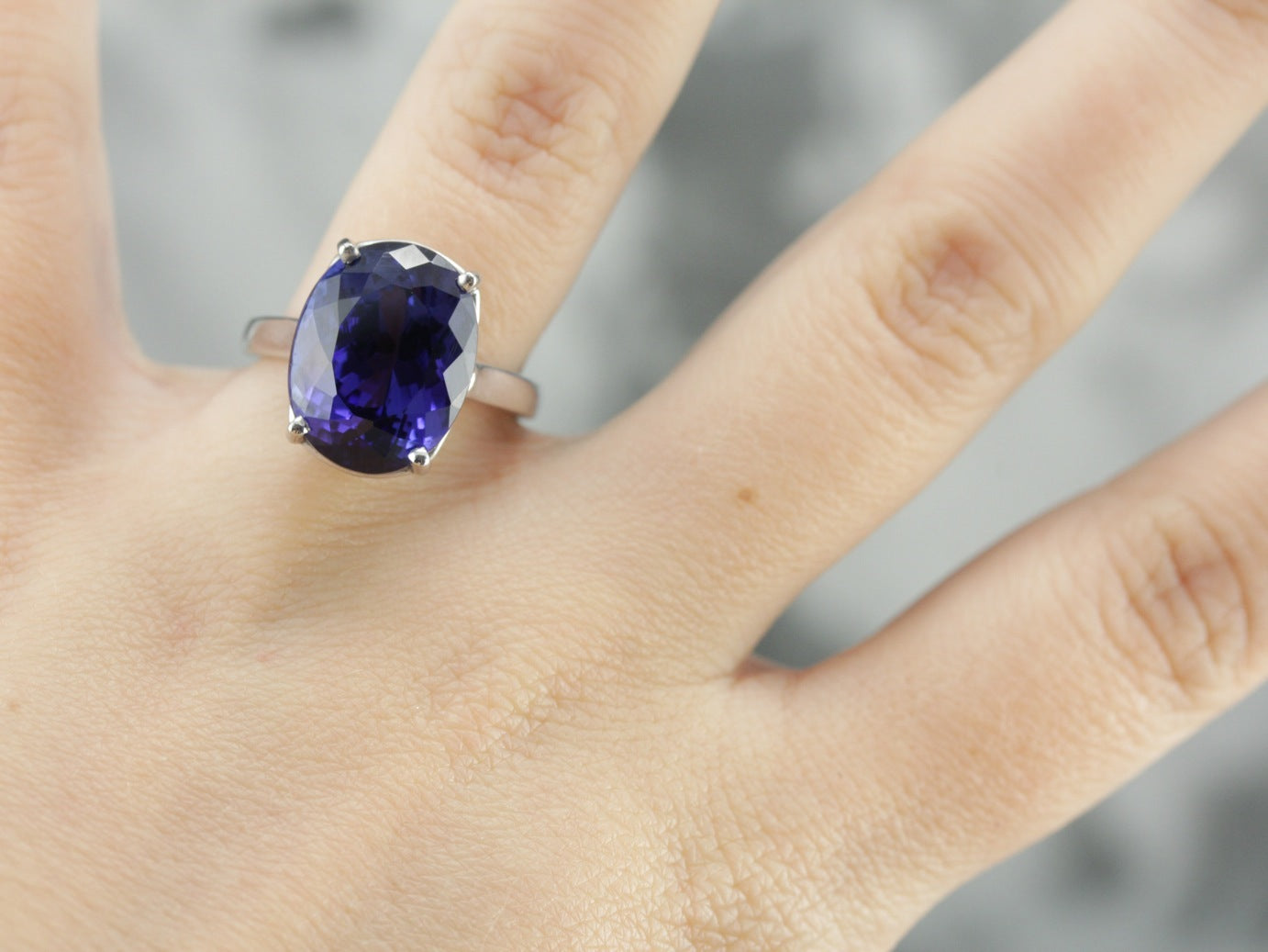 Tanzanite and Platinum Cocktail Ring