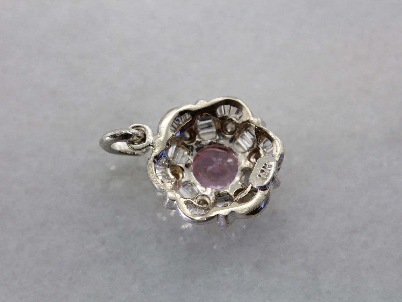 Beautiful Pink Sapphire and Diamond Anniversary Pendant