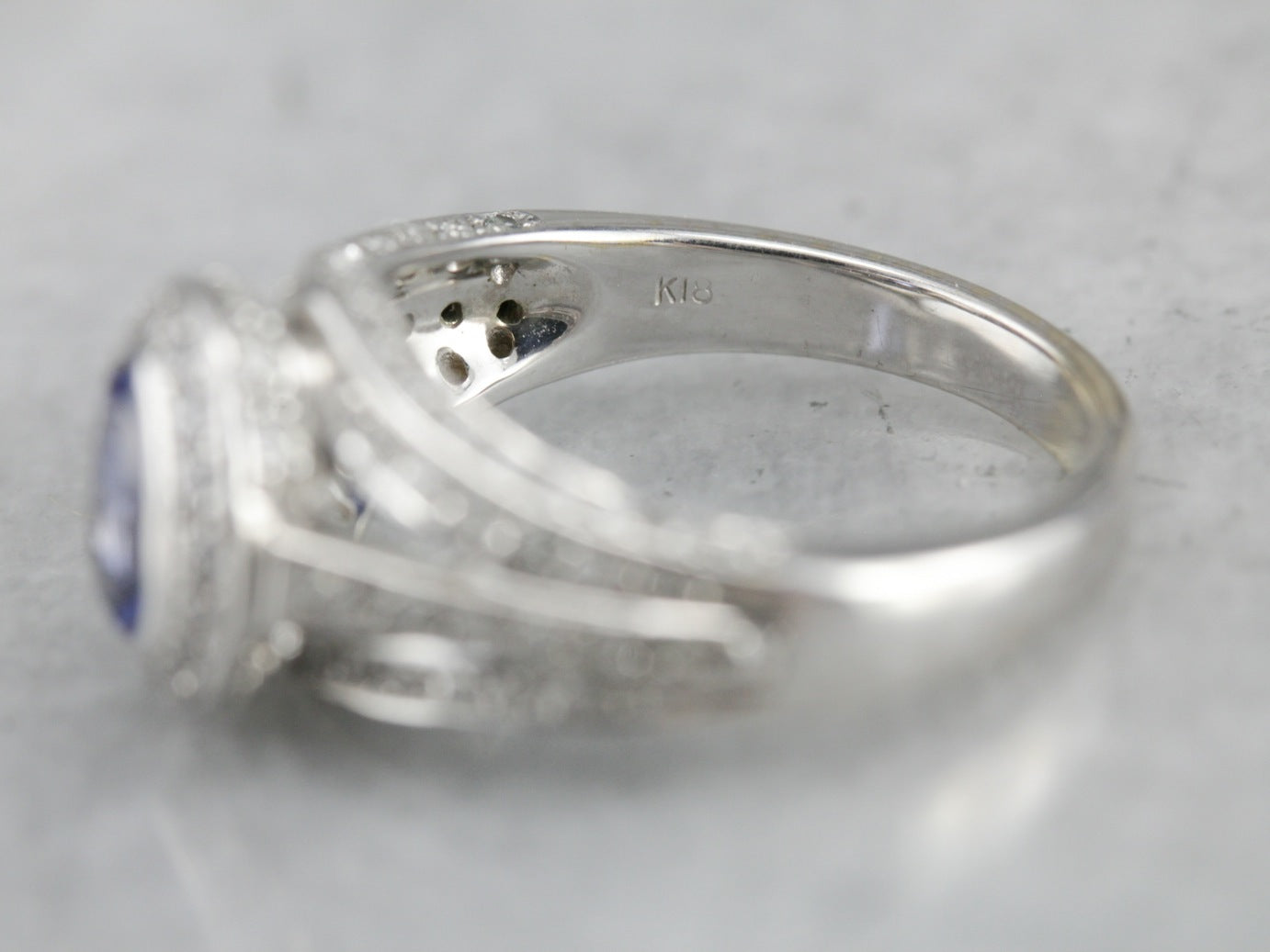 Tanzanite Pave Diamond White Gold Ring