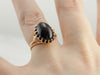 Black Cat's Eye Sillimanite Statement Ring in Vintage Yellow Gold Setting
