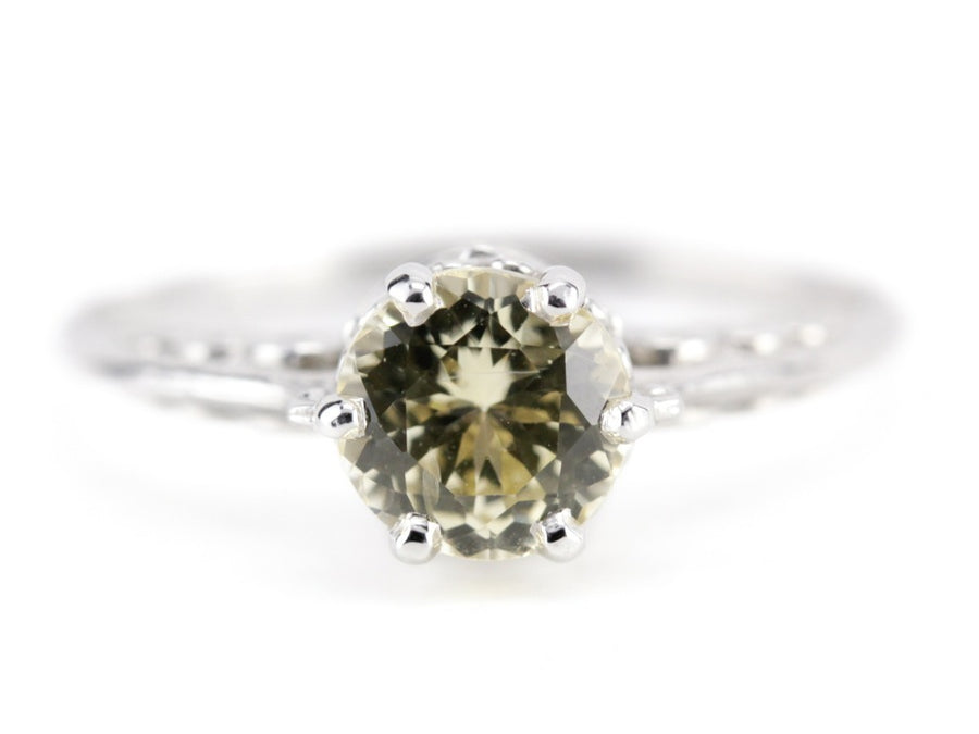 The Pannaway Yellow Sapphire Platinum Engagement Ring by Elizabeth Henry