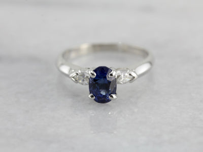 Lovely Sapphire and Diamond Engagement Ring