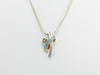 Opal and Diamond Modernist Pendant in Yellow and White Gold