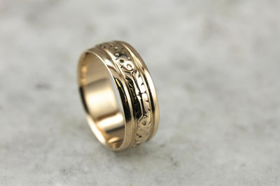 Never Forget Me: Engraved Yellow Gold Wedding Band
