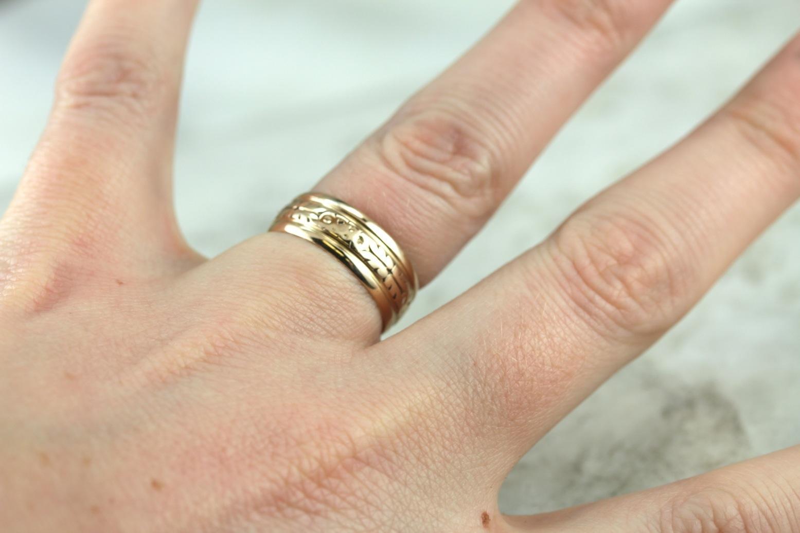 Never Forget Me: Engraved Yellow Gold Wedding Band