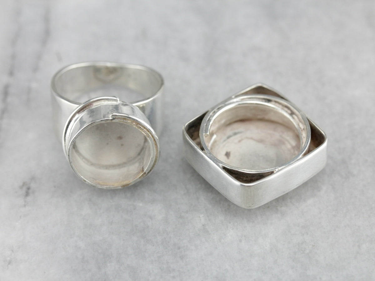 Mix Metal Snowflake Statement Ring