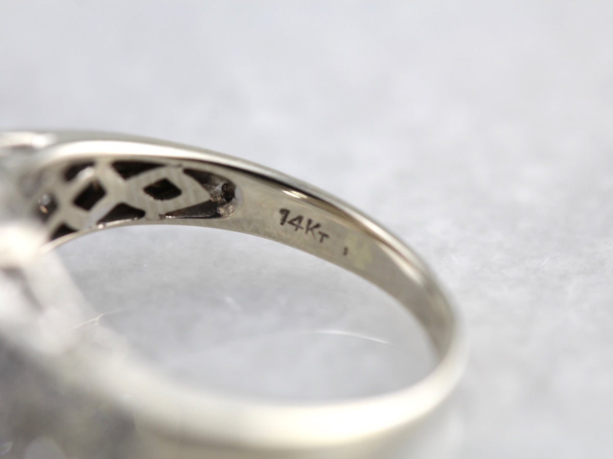 Modern Sapphire and Diamond Halo Anniversary Ring, Contemporary Yet Timeless