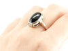 Black Onyx Cabochon in White Gold Ring