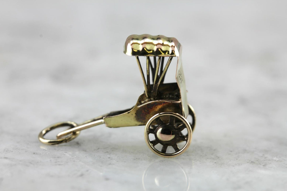 Vintage Rickshaw Cart Charm or Pendant