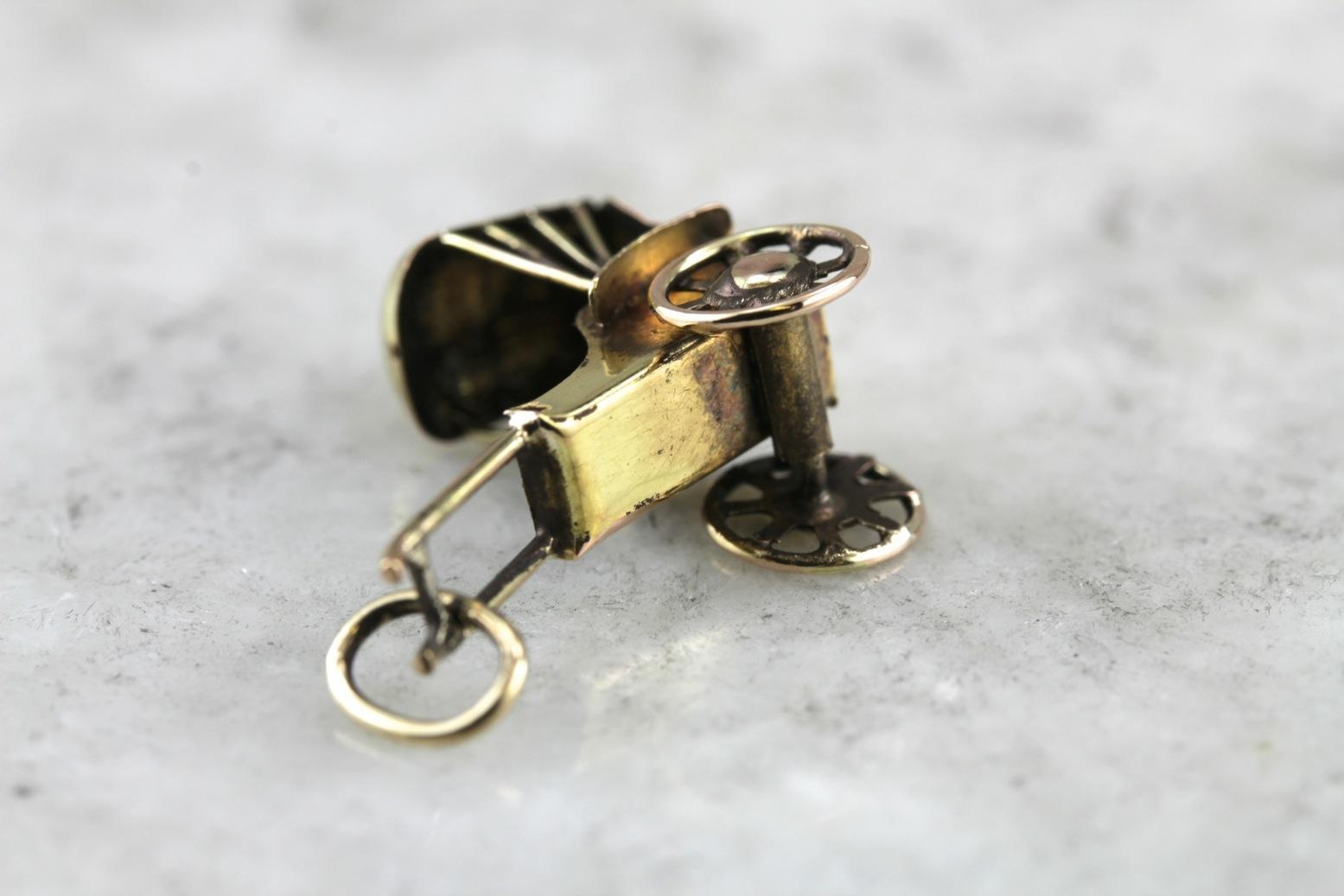 Vintage Rickshaw Cart Charm or Pendant