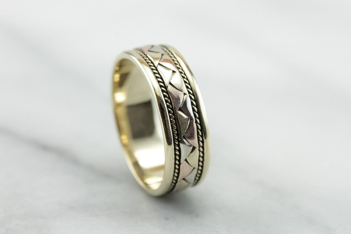 His and Hers, Men's Tri-Color Pattern Band