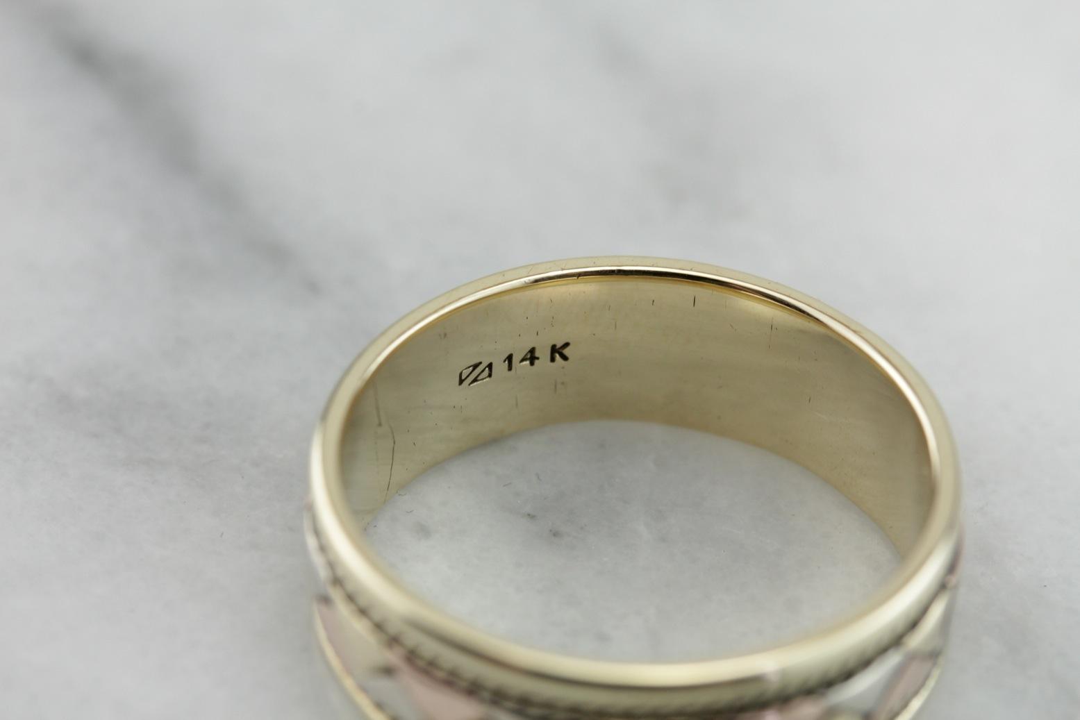 His and Hers, Men's Tri-Color Pattern Band