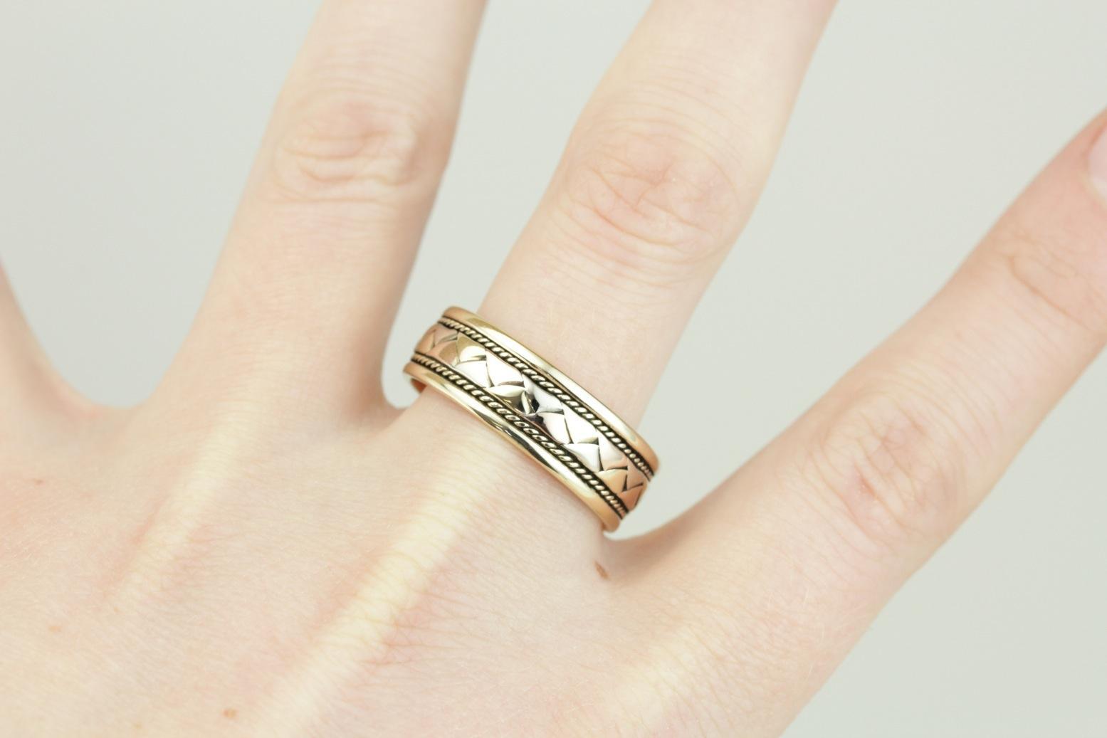 His and Hers, Men's Tri-Color Pattern Band