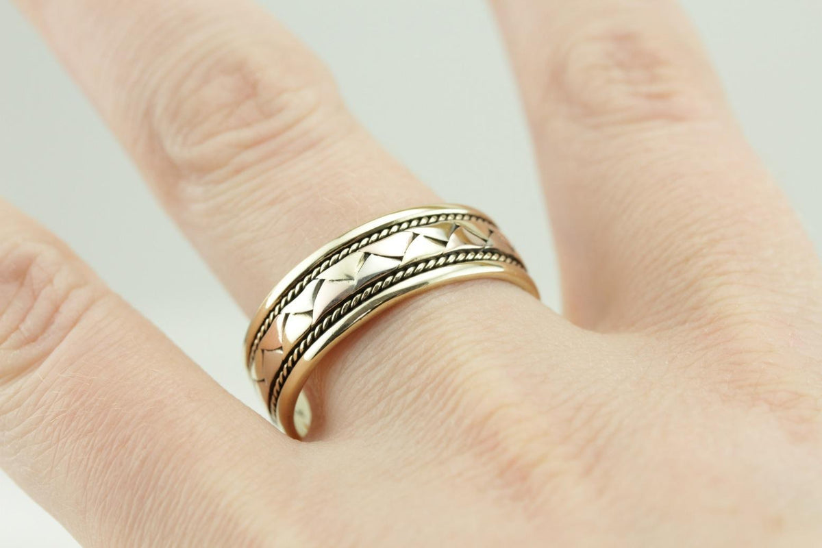 His and Hers, Men's Tri-Color Pattern Band