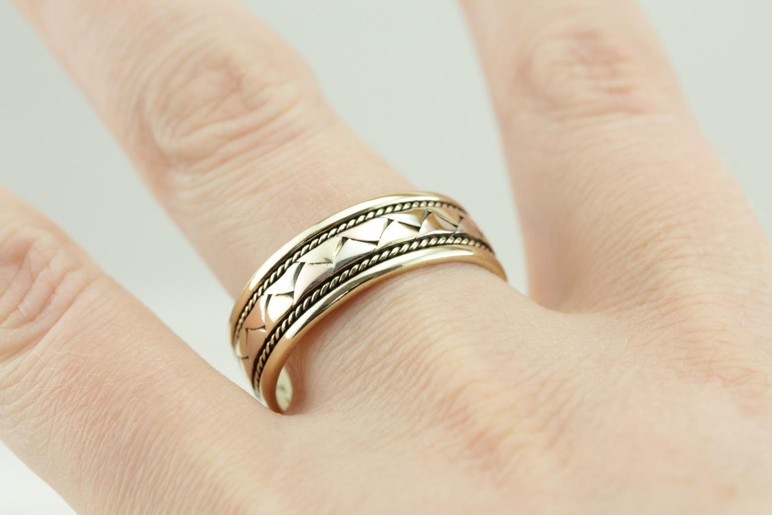 His and Hers, Men's Tri-Color Pattern Band