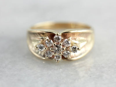 Radiant Champagne Diamond Ring in Yellow Gold, Gorgeous Engagement Alternative