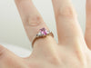 Bright Pink Sapphire In Contemporary Platinum Engagement Ring