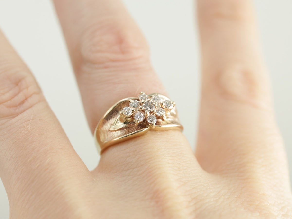 Radiant Champagne Diamond Ring in Yellow Gold, Gorgeous Engagement Alternative