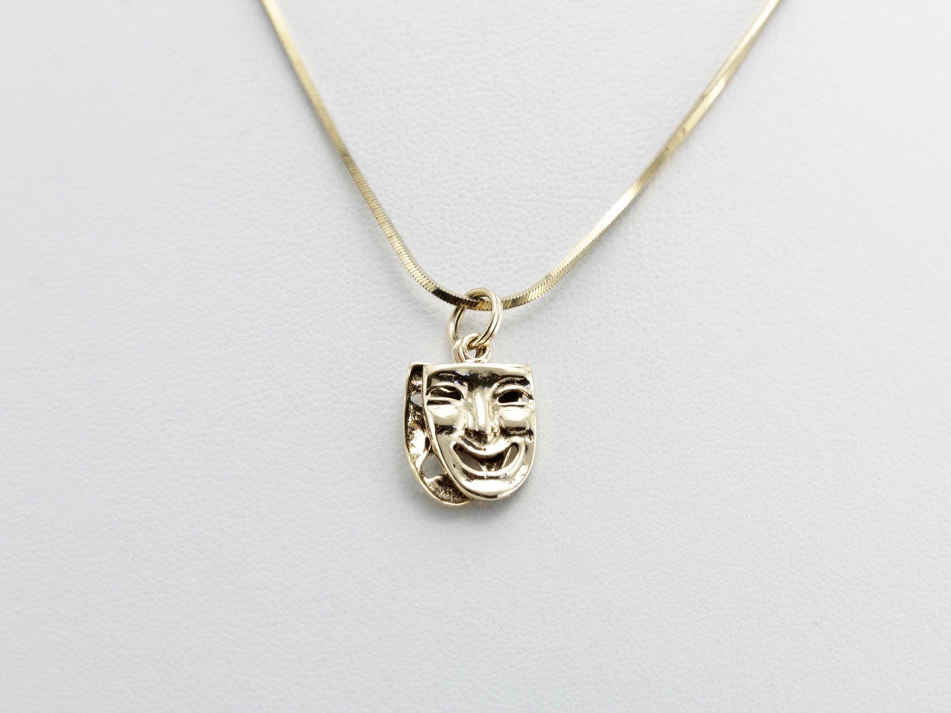 Comedy and Tragedy Masks Charm, Gold Drama Masks