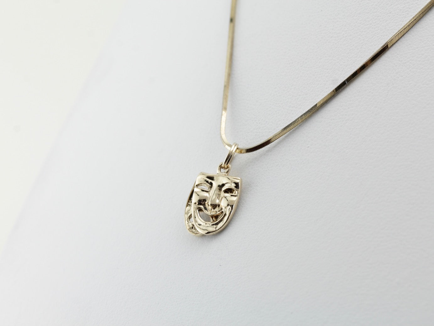 Comedy and Tragedy Masks Charm, Gold Drama Masks