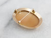 Antique Unusual White Shell Cameo Brooch or Pendant in Yellow Gold Frame